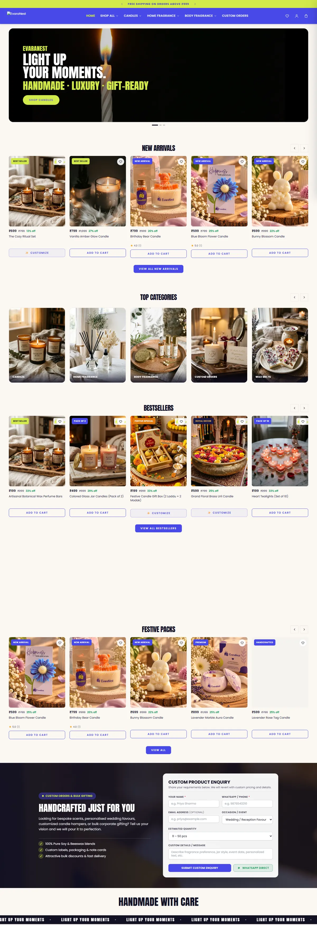 EvaraNest full homepage screenshot