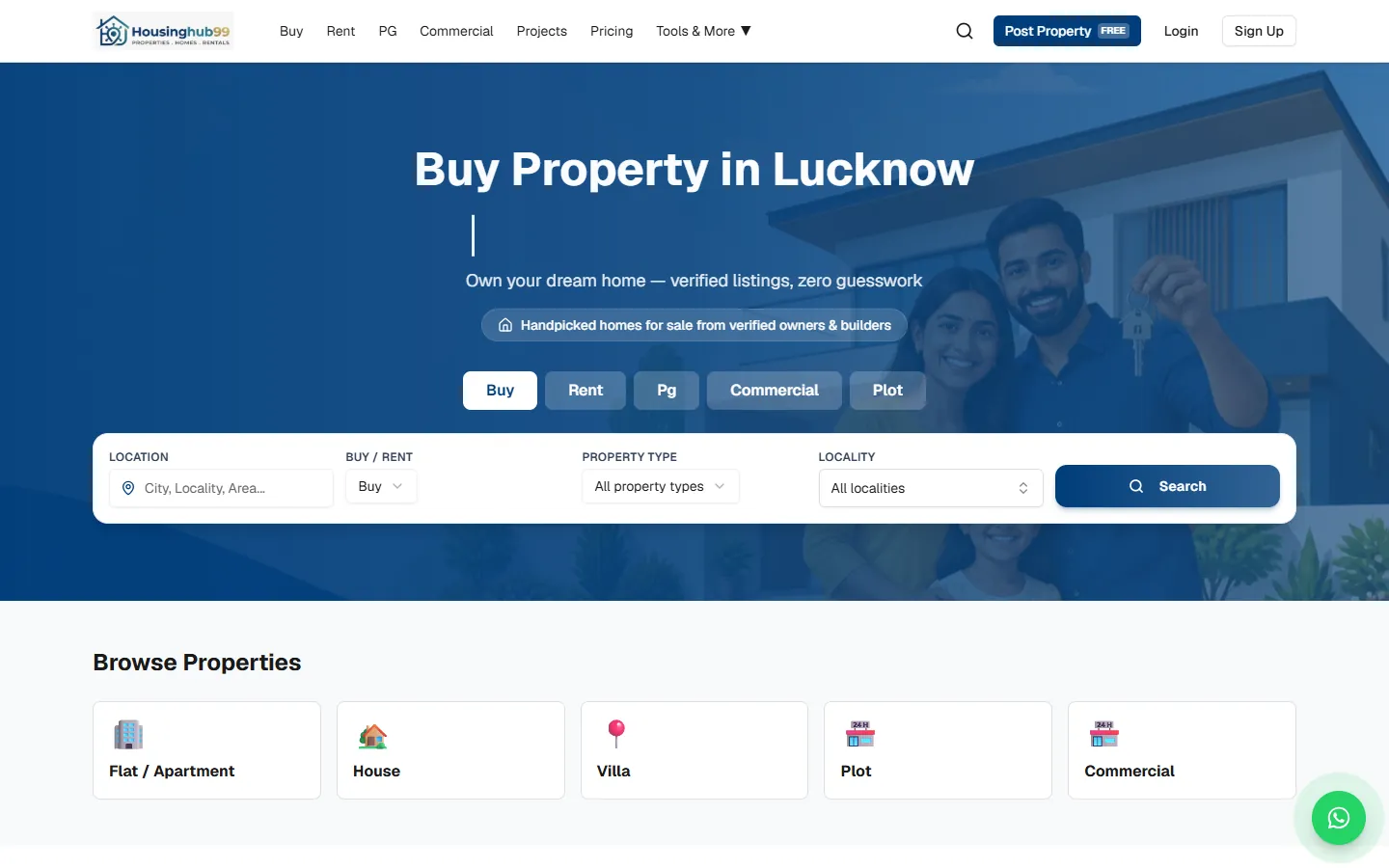 HousingHub99 website — Real-estate Marketplace homepage preview