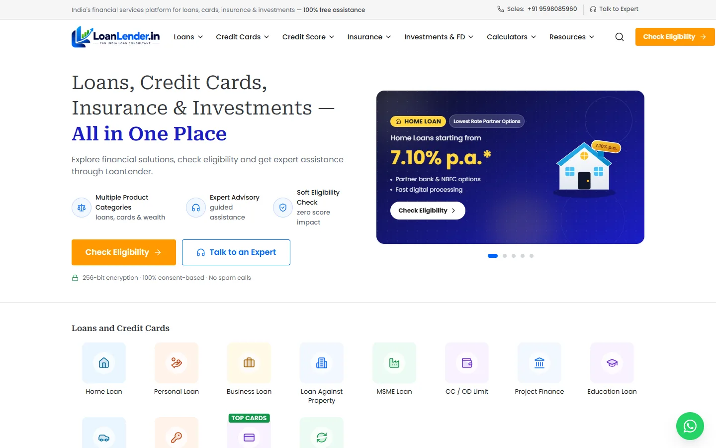 LoanLender website — Fintech Platform homepage preview